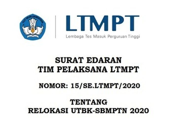 Surat Edaran LTMPT yang baru terkait jadwal cetak ulang kartu UTBK 2020.