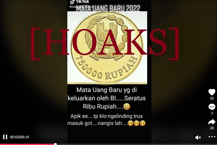 Hoaks mengenai mata uang Rp 750.000 yang dirilis Bank Indonesia pada 2022.