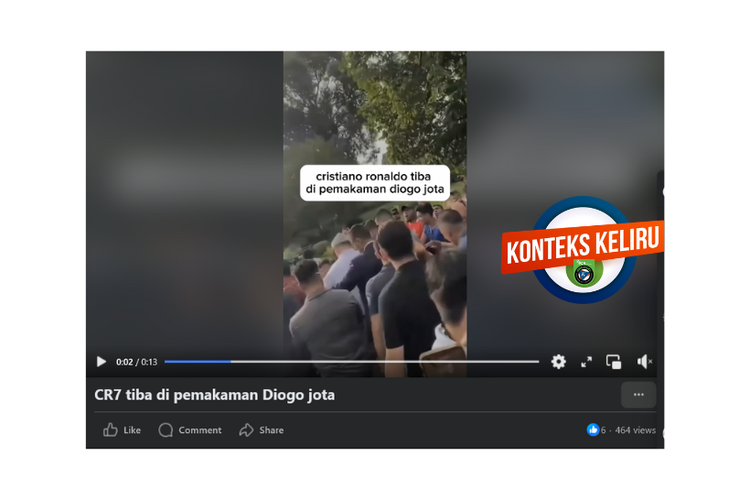 Klarifikasi, video ini bukan perlihatkan Ronaldo tiba di pemakaman Diogo Jota