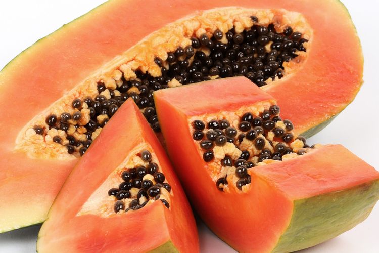 Ilustrasi pepaya, buah pepaya 