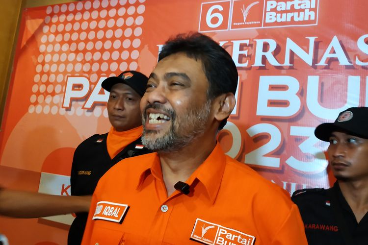 Presiden Partai Buruh Said Iqbal dalam Rapat Kerja Nasional (Rakernas) Partai Buruh di Jakarta, Minggu (15/1/2023).