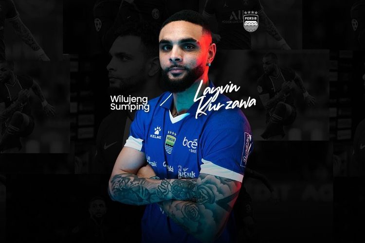 Poster pengenalan legenda Paris Saint-Germain (PSG) Layvin Kurzawa resmi gabung Persib Bandung.