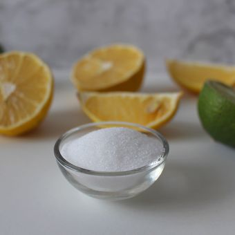 Ilustrasi asam sitrat atau citric acid.