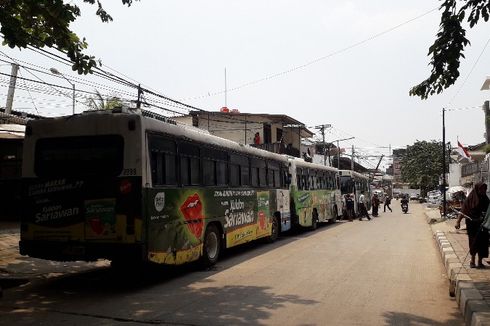 Ada Kabar Eksekusi Lahan, Bus PPD Berbaris dan Petugas Keamanan Berjaga di Depo L Jelambar