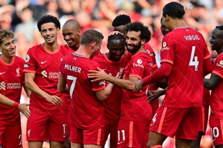  Liverpool berhasil menang 3-0 atas Crystal Palace pada pekan kelima Liga Inggris 2021-2022.
