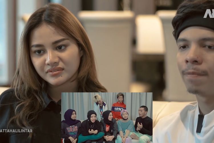 Atta dan Aurel saat menonton video ucapan dari Gen Halilintar