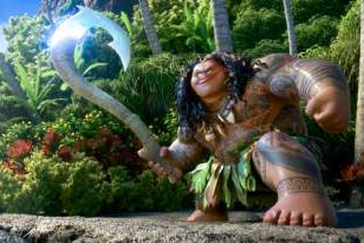 Dwayne 'The Rock' Johnson mengisi suara karakter Maui dalam film animasi Moana.