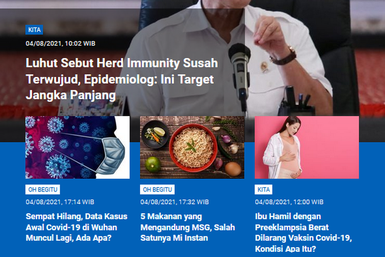 Mulai dari pembahasan soal herd immunity terkait Covid-19 hingga anek macam makanan yang mengandung MSG menjadi berita populer Sains 4 Agustus 2021.

