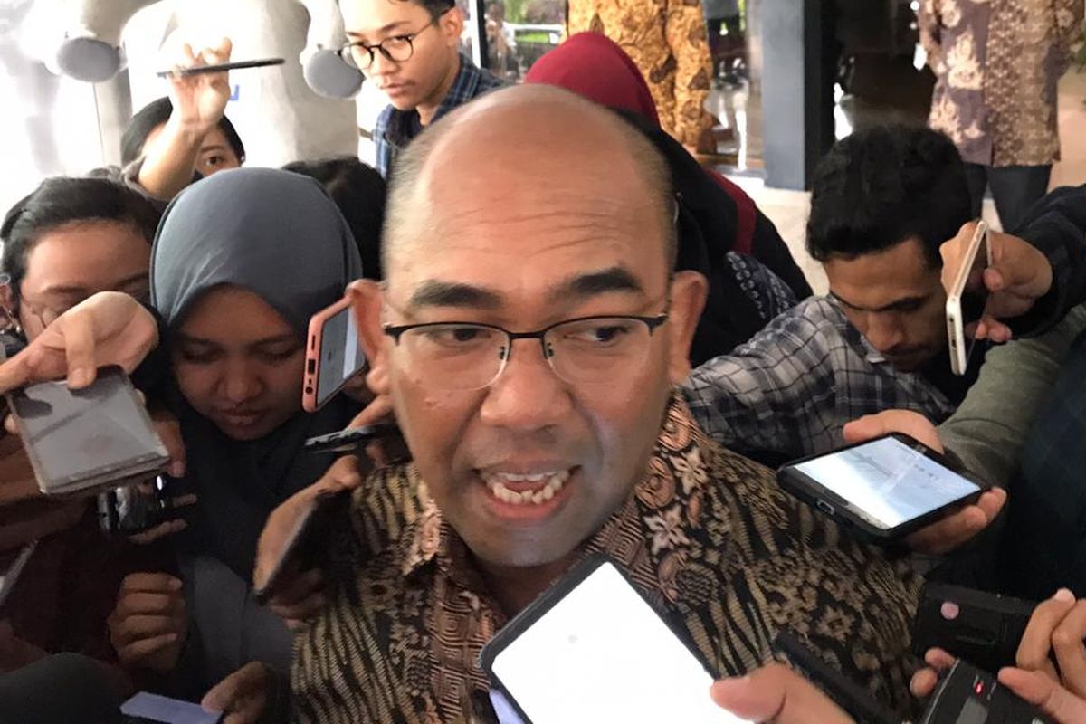 Direktur Utama MIND ID Orias Petrus Moedak di Kementerian BUMN, Jakarta, Senin (25/11/2019).