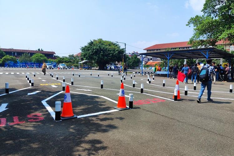 Sirkuit baru ujian SIM C, Jumat (4/8/2023) di Satpas Daan Mogot, Jakarta Barat