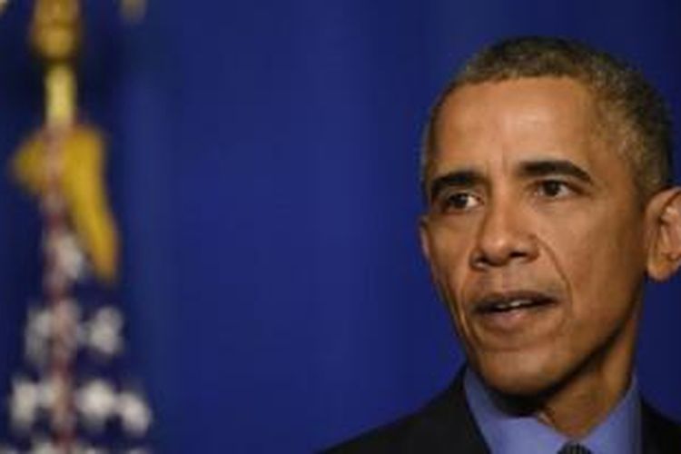 Presiden AS Barack Obama berbicara pada konferensi pers di Paris, Perancis, Selasa (1/12). 