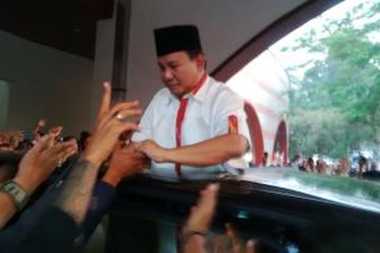 Calon Presiden Prabowo Subianto di Kota Bandung, Jawa Barat, Selasa (19/8/2014).