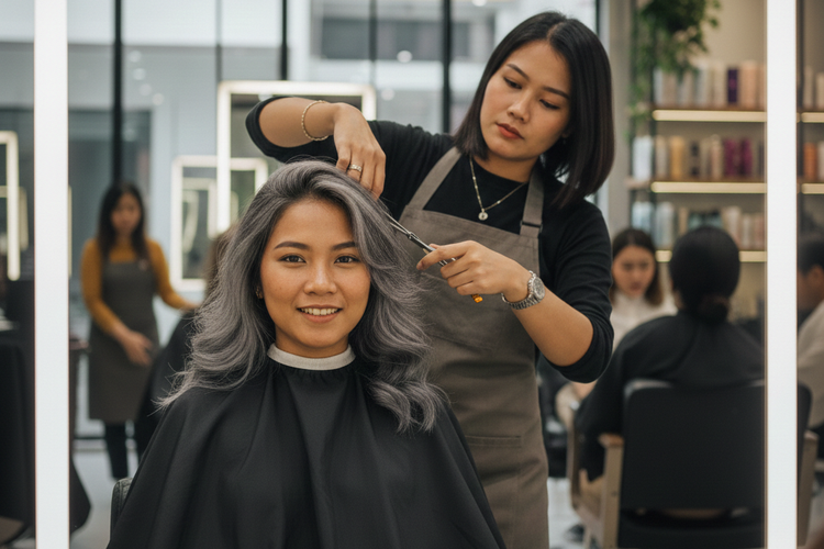 Ilustrasi potong rambut.