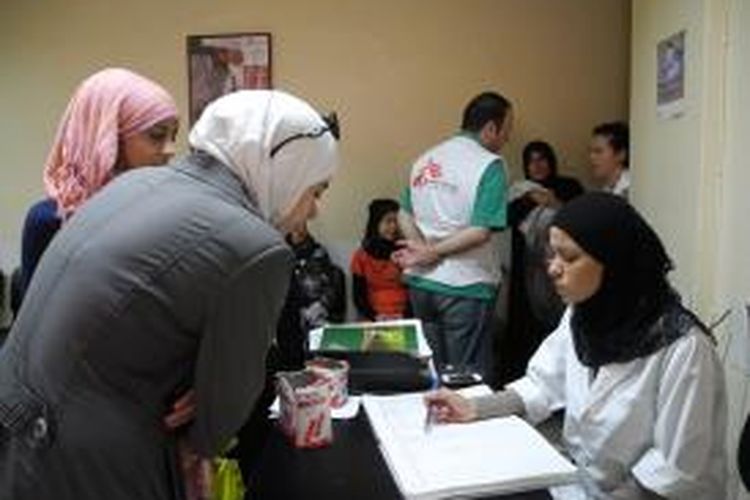 Ruang tunggu sebuah klinik kesehatan di permukiman para pengungsi di Lebanon yang dikelola MSF 