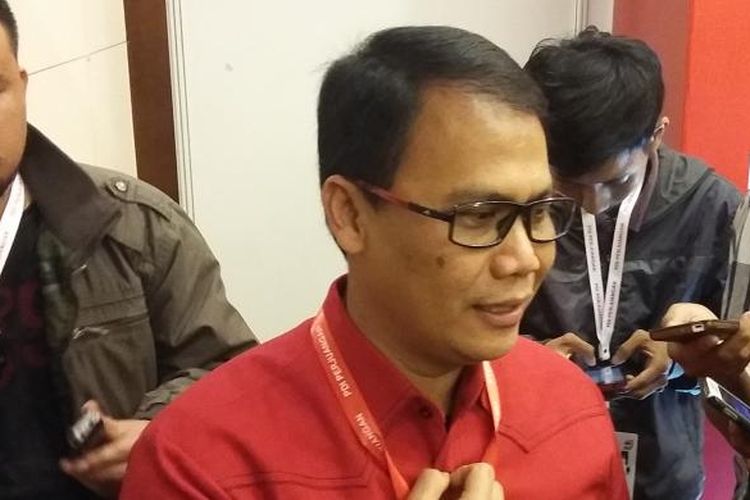 Wakil Sekjen PDI-P Ahmad Basarah di Rakernas I PDI-P di JIExpo Kemayoran,
Jakarta Pusat, Senin (11/1/2016).
