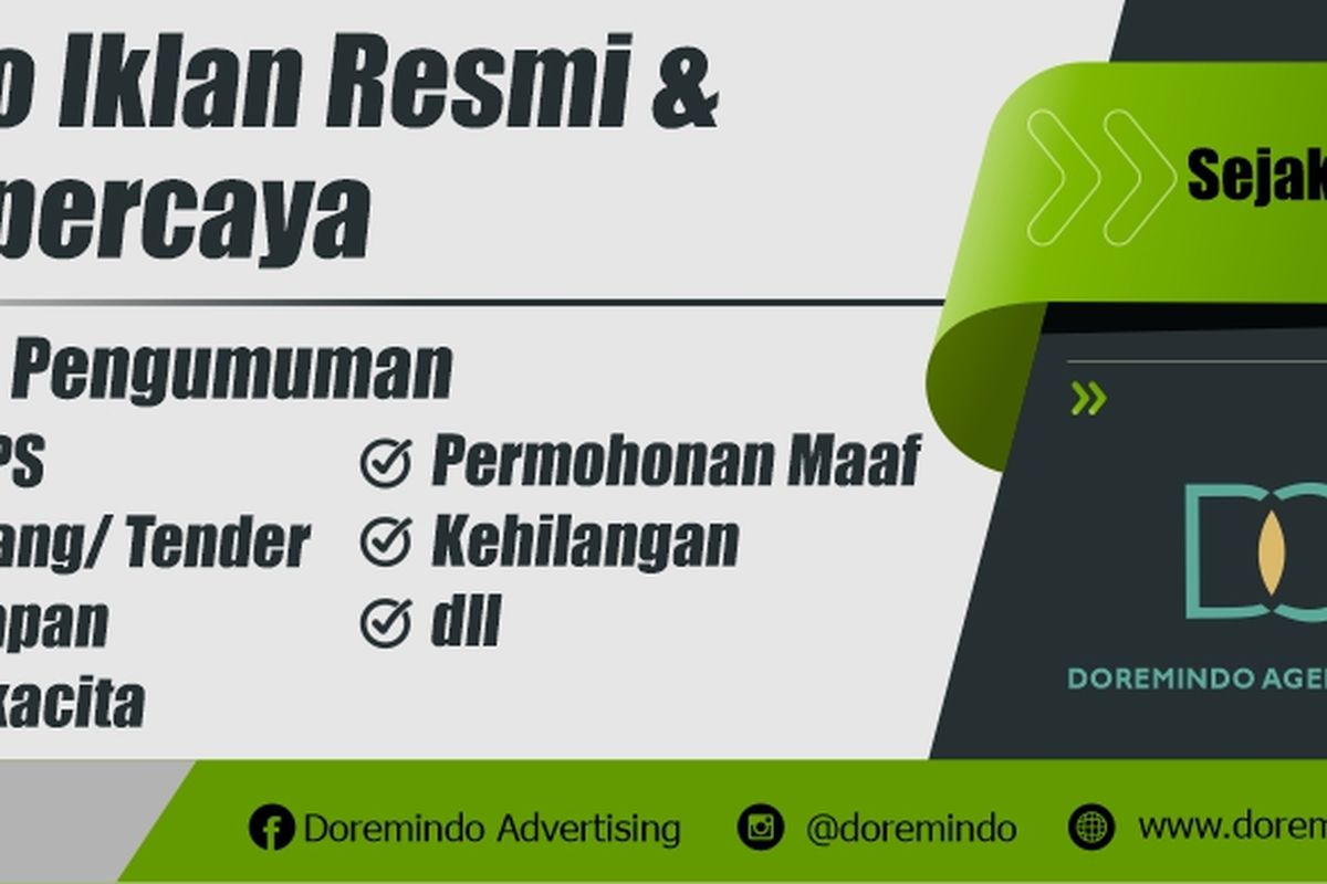 Doremindo telah berpengalaman melayanan pemasangan iklan pengumuman dari seluruh Indonesia (Dok. Doremindo)