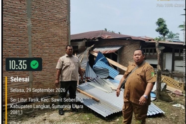 Puting Beliung dan Banjir Terjang Langkat, 1 Orang Tewas, 3 Terluka, 26 Mengungsi