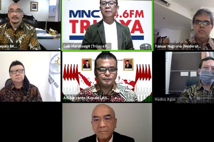 Webinar Kemitraan LAN dan Tanoto Foundation seri I bertema Jalan Menuju ASN Unggul Pascapandemi, Kamis (25/6/2020)