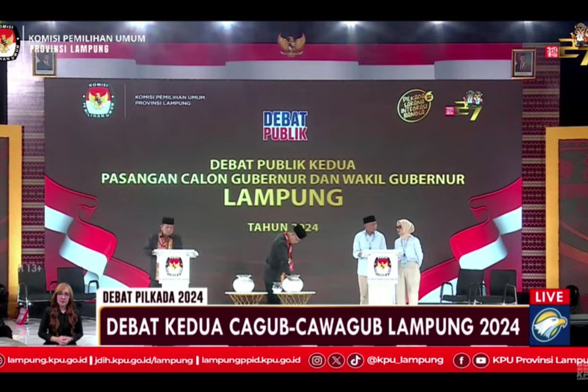 Debat Pilkada Lampung: Arinal Kehabisan Waktu Sampaikan Visi Misi, Mirza Ikut Instruksi Prabowo