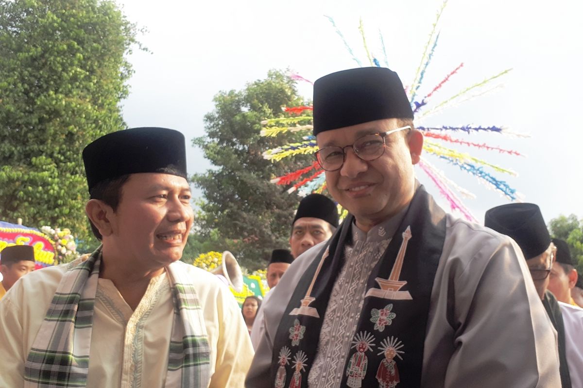 Gubernur DKI Jakarta Anies Baswedan di Perkampungan Budaya Betawi, Jagakarsa, Jakarta Selatan, Minggu (15/9/2019).