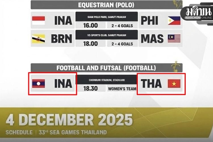 Dalam situs resmi SEA Games 2025, panitia salah memasang gambar bendera Indonesia menjadi bendera Laos dan bendera Thailand menjadi bendera Vietnam.