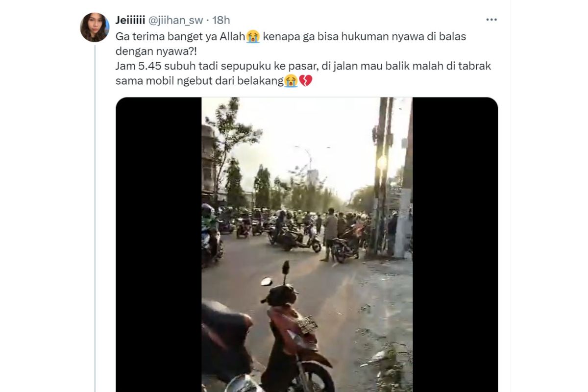 Unggahan kasus mahasiswi tabrak ibu ibu di Pekanbaru, Riau.