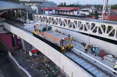 Jakpro Uji Coba Rel di Jalur LRT Velodrome-Rawamangun