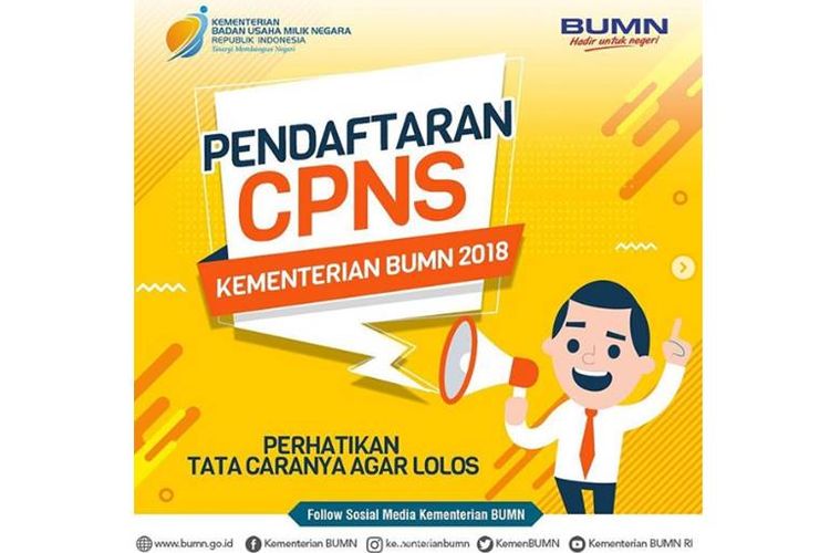 Alur pendaftaran CPNS oleh Kementerian BUMN.