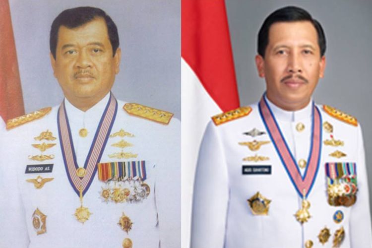 Mantan Panglima TNI dari Angkatan Laut, Widodo AS (kiri) periode1999-2002, Agus Suhartono (kanan) periode 2010-2013.