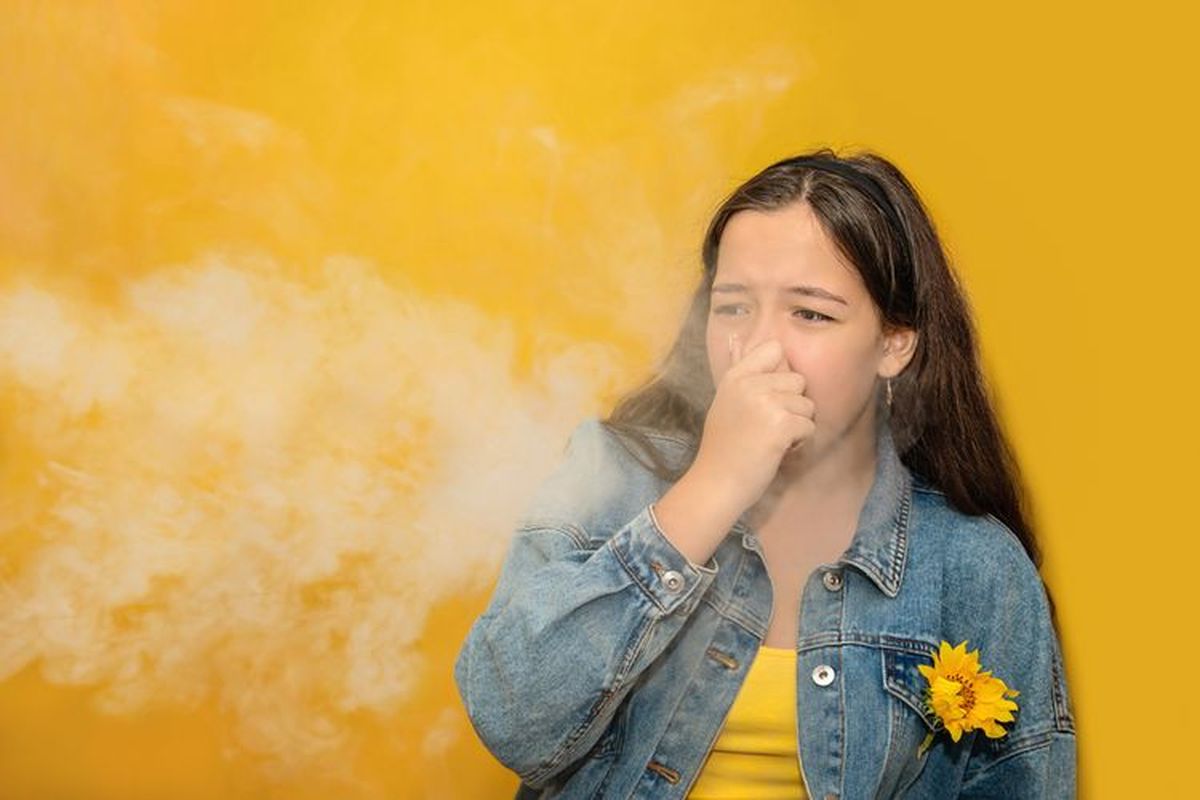 Ilustrasi asap rokok di dalam ruangan.