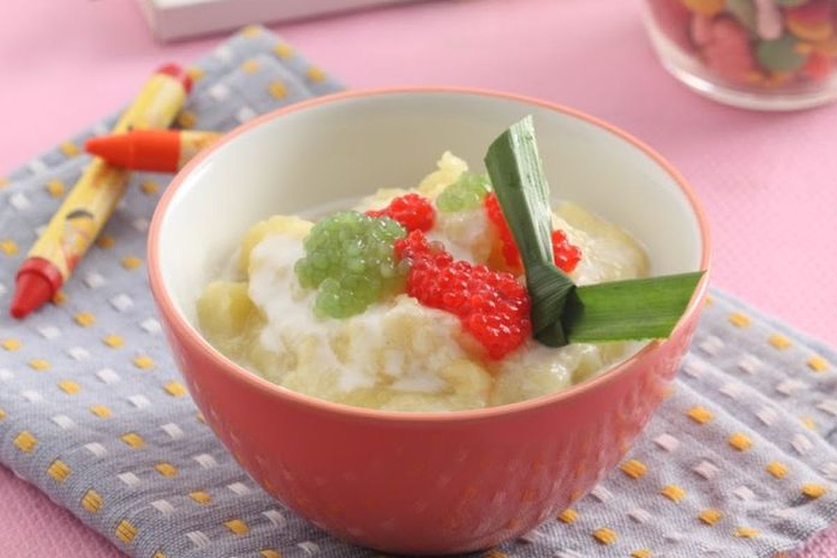Ilustrasi bubur kacang hijau mutiara.