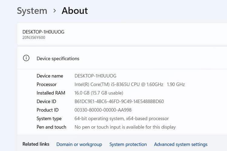 Ilustrasi cara cek versi Windows 32-bit atau 64-bit lewat menu pengaturan.