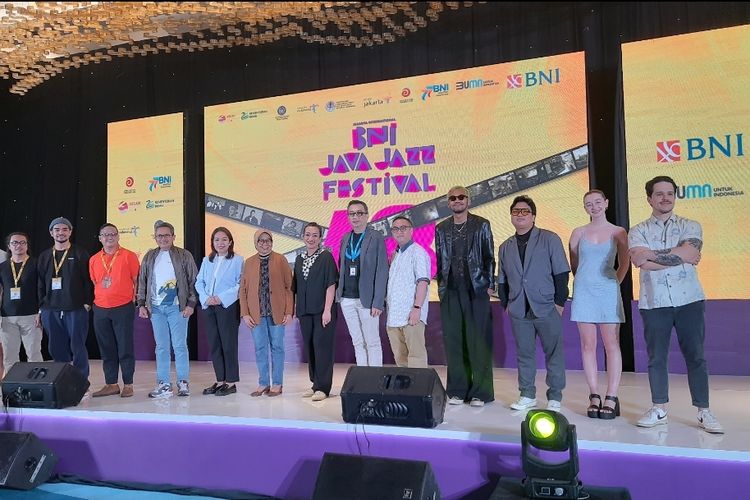 BNI Java Jazz Festival 2023 siap digelar di JIExpo Kemayoran pada 2 hingga 4 Juni 2023. Para promotor dan sponsor mengadakan konferensi pers di kawasan Pejompongan, Jakarta Barat, Rabu (31/5/2023). 