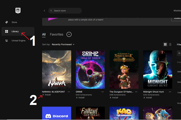 ilustrasi cara mengunduh game di Epic Games Store