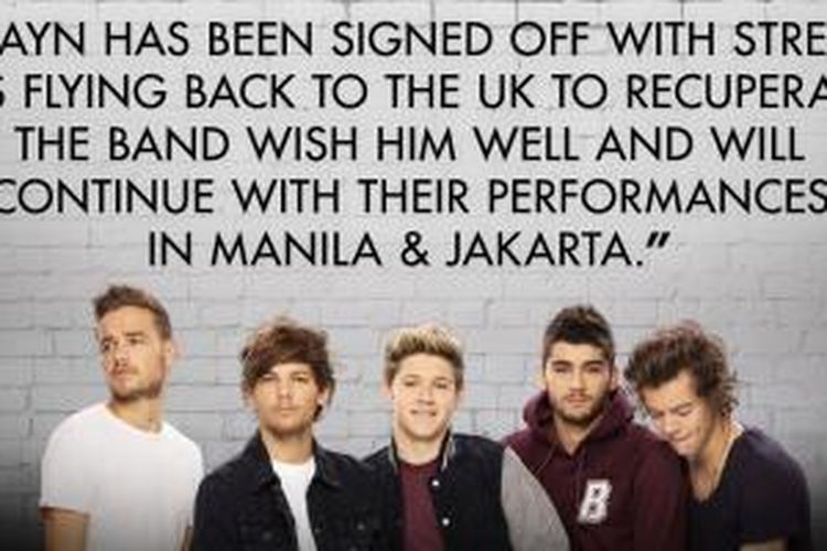 Pernyataan resmi manajemen One Direction mengenai kondisi terkini Zayn Malik, Jumat (20/3/2015).
