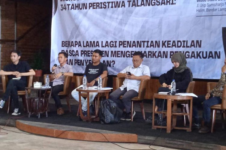 Diskusi Publik peringatan 34 tahun peristiwa Talangsari di Bandar Lampung, Rabu (8/2/2023).