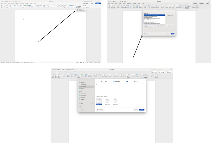 Ilustrasi cara gabungkan file di word