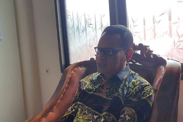 Ketua PMI Gunungkidul Iswandoyo, di Kantor PMI Gunungkidul. Rabu (16/4/2024)