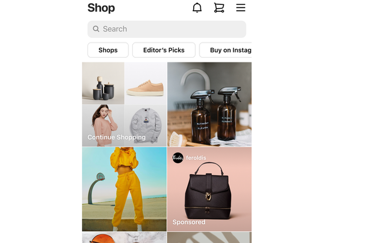 Iklan yang disisipkan di fitur Instagram Shop akan dilabeli sebagai konten sponsored.