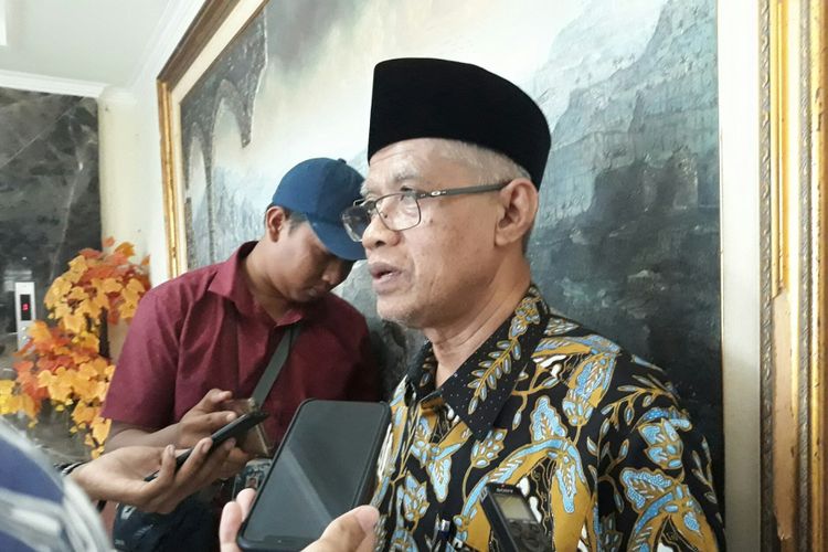 Ketua Umum PP Muhammadiyah Prof Haedar Natsir di Pusat Dakwah Muhammadiyah, Jakarta, Kamis (5/7/2018). 