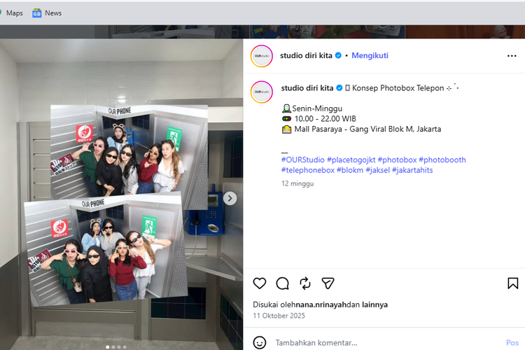 Tangkapan Layar Instagram Ourstudio Phtobox