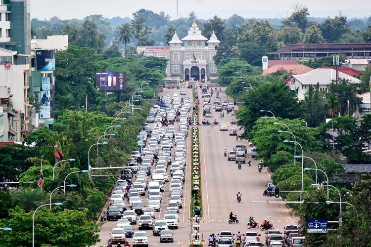 Ilustrasi Vientiane di Laos.