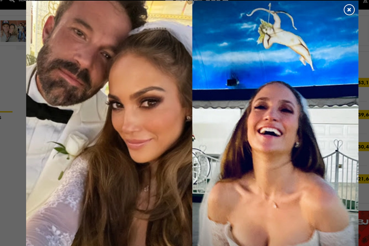 Jennifer Lopez menikah dengan Ben Affleck mengenakan dua gaun yang berbeda