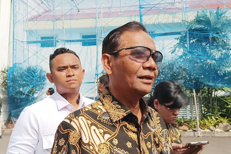 Menko Polhukam Mahfud MD di Kompleks Istana Kepresidenan, Jakarta, Senin (3/7/2023).