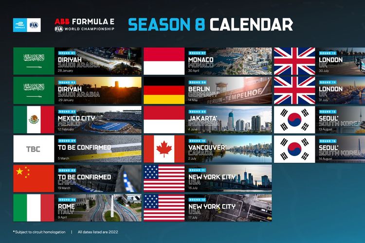 Kalender balap Formula E 2022 