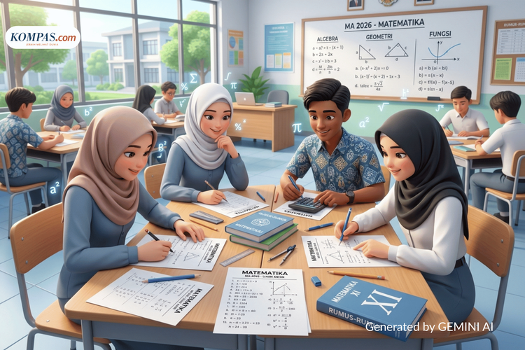 60 Soal Matematika MA 2026 dan Kunci Jawaban, dari Aljabar hingga Kalkulus