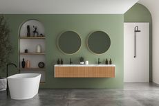 7 Ide Dekorasi Kamar Mandi dengan Warna Sage Green