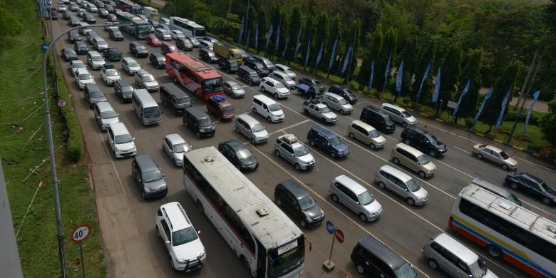 Ilustrasi arus mudik di Tol Cikampek. 