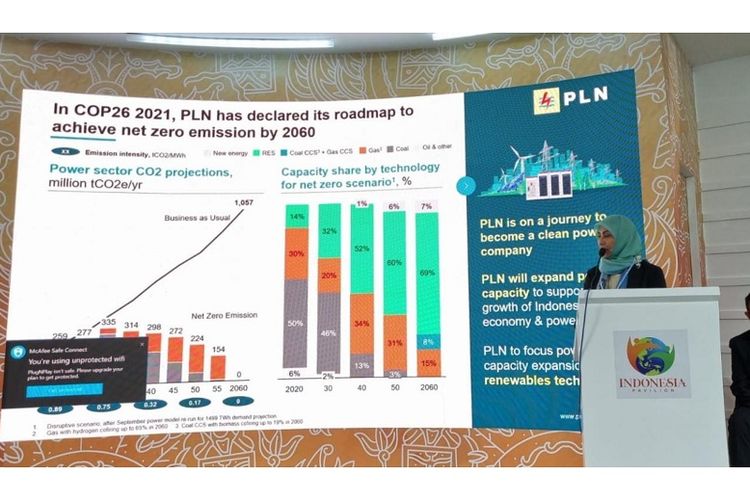 Direktur Keuangan PLN Sinthya Roesly jelaskan bahwa PLN miliki peta jalan untuk wujudkan NZE 2060. 