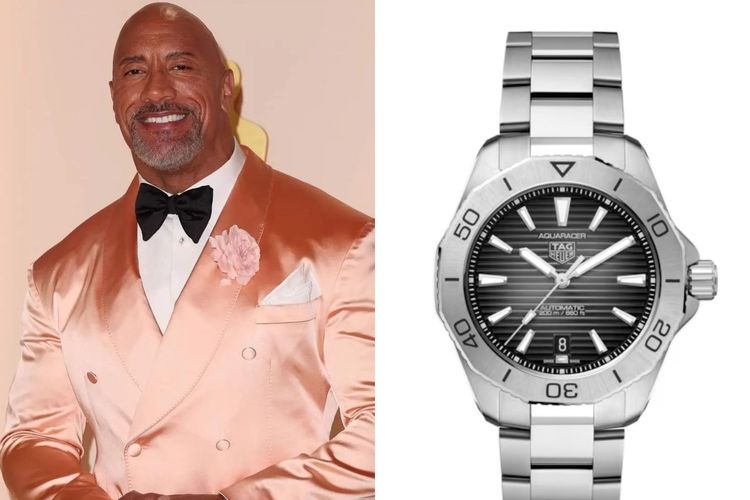 Dwayne Johnson dan TAG Heuer Aquaracer Professional 200 Date